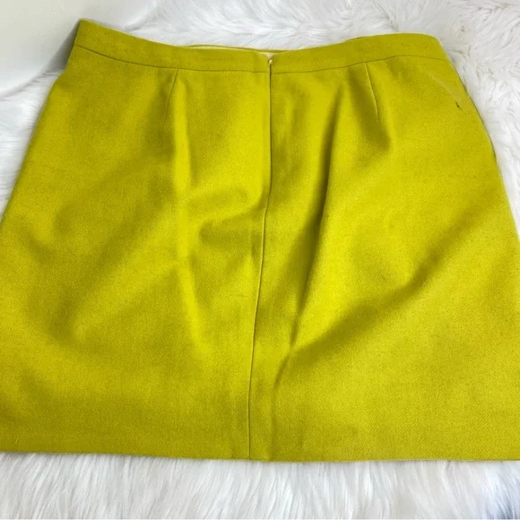 J. Crew Chartreuse Wool Mini Skirt - Picture 9 of 9